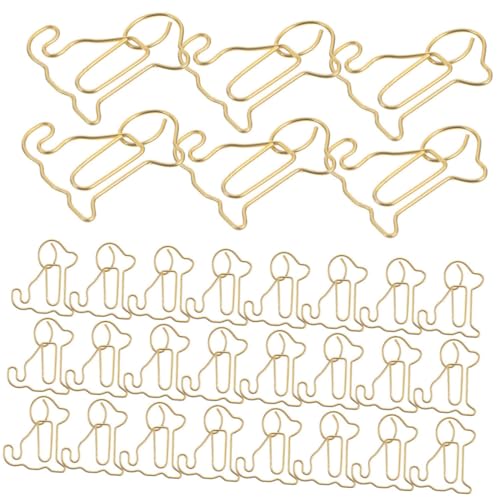 KICHOUSE 60 Stück Süße Hund Büroklammern Kreative Metall Papierclips Hundeform Einzigartige Bürobedarf für Organisation von Dokumenten für Büro Schule und Zuhause von KICHOUSE