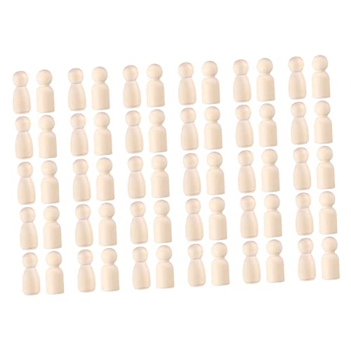 KICHOUSE 60stücke Holzfiguren Unbehandelte Holz-Puppen Zum Basteln DIY Peg Dolls Für Junge Mädchen Für Kreative Projekte Und Spielzeug Für Mädchen Männlich Weiblich von KICHOUSE