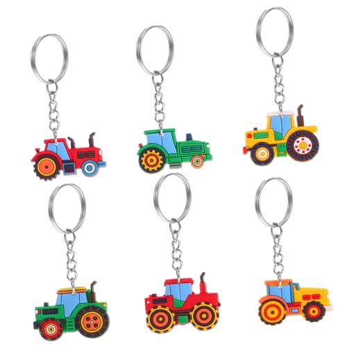 KICHOUSE 6Stücke Farmfahrzeug Schlüsselanhänger Süßes Design für Kindergeburtstage Schulpartys und Erntefeiern Mitgebsel und für Kleine Bau Fans von KICHOUSE