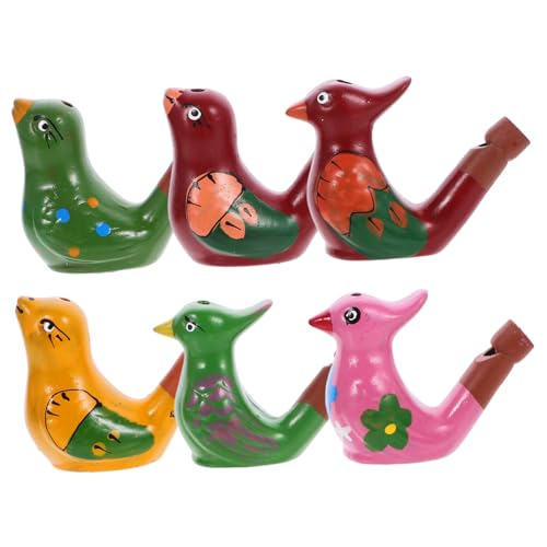 KICHOUSE 6Stücke Keramik Vogelpfeifen für Teiliges Süßes Wasservogeldesign für Partys und Einfache Handhabung für Kleinkinder von KICHOUSE