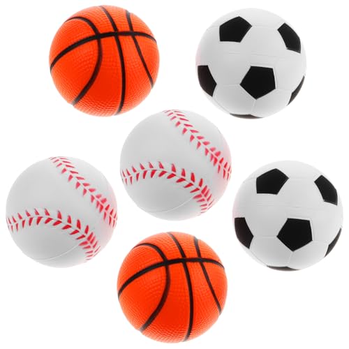 KICHOUSE 6Stücke Quetschspielzeug Farbige PU Sensorikbälle für Stressabbau Hand Entspannungsspielzeug für Erwachsene Perfekter Mitgebsel für Feiern und Events von KICHOUSE