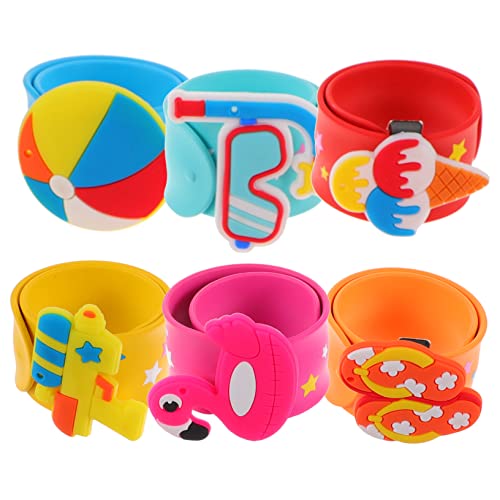 KICHOUSE 6Stücke Slap Bands Lustige Slap Armbänder im Hawaii Stil für Partys Mitgebsel für Geburtstagsfeiern und Besondere Anlässe von KICHOUSE