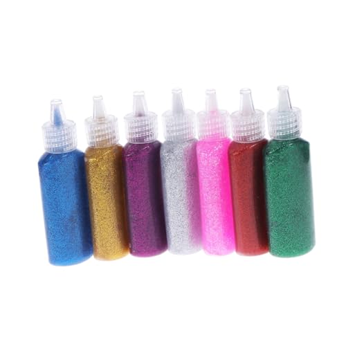 KICHOUSE 7 Stück Glitzerkleber Set für Teiliges Bastelset Farben Rot Gold Blau Grün Silber für DIY Holzprojekte Papierbasteleien und Kunstwerke Multifunktional und Leicht Anwendbar von KICHOUSE