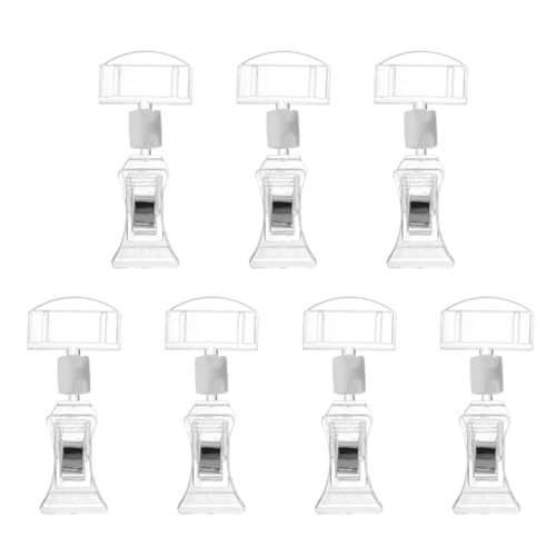 KICHOUSE 7 Stück Kartentyp Werbeclip Halter Etiketten Einzelhandel klein Tag-Clips kleiderständer stehen Preisschild-Clip Schilderständer für den Schreibtisch Acryl von KICHOUSE