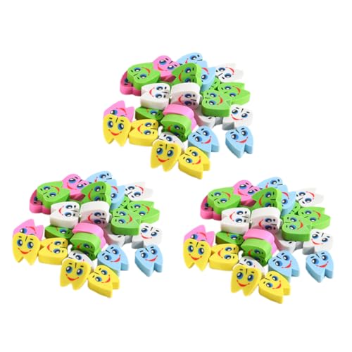 KICHOUSE 70Stücke Teiliges Bunte Zahnförmige Radiergummis für Langlebig und Effizient für Schule Büro und Zuhause Süßes Kawaii Design aus Tpr Material von KICHOUSE