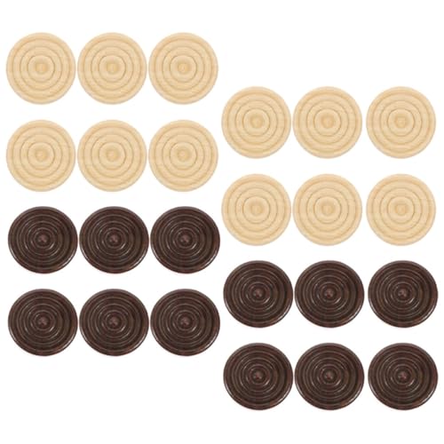 KICHOUSE 72 Stück Holz Dame Spielsteine Robuste Holzfiguren für Brettspiele Tragbar Praktisch Spielzubehör für Kinder und Erwachsene von KICHOUSE