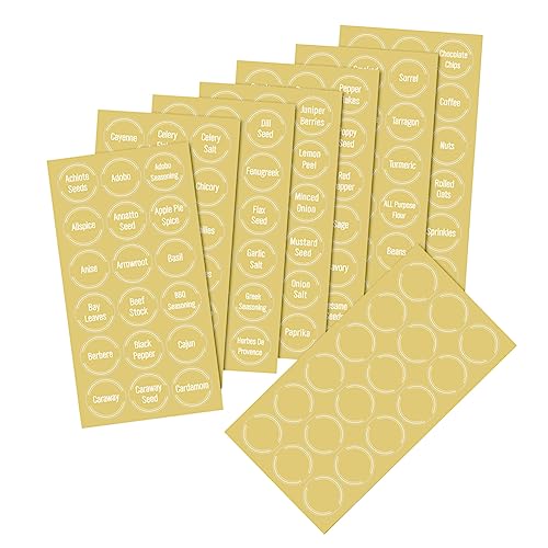 KICHOUSE 8 Blätter 144 Stück Gewürzbezeichnungsaufkleber Etiketten Zutaten Aufkleber Namensetikett der Inhaltsstoffe Aufkleber für Kräutergewürzflaschen Transparentes PP-Material Gelb KICHOUSE 8 Blätter 144 Stück Gewürzbezeichnungsaufkleber Etiketten Zutaten Aufkleber Namensetikett der Inhaltsstoffe Aufkleber für Kräutergewürzflaschen Transparentes PP-Material Gelb von KICHOUSE