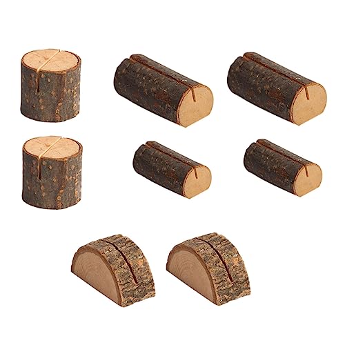 KICHOUSE 8 Stück Holz Foto Clips Rustikale Kartenhalter zur Dekoration Stabiler Standfuß für Schlafzimmer Wohnzimmer Büro und Hochwertige Holzmaterialien für Langlebige Nutzung von KICHOUSE
