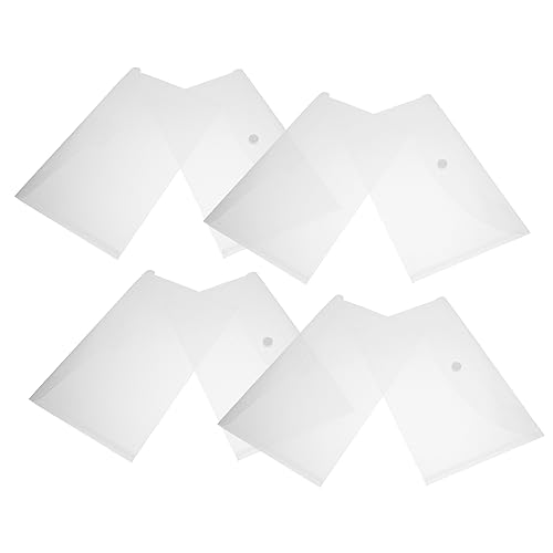 KICHOUSE 8 Stück Rechnungstasche ordner transparenter Aktenhalter transparenter Dokumenten-Organizer Dokumententaschen aus Kunststoff Taschen mit Knopfleiste Aktentaschen pp von KICHOUSE