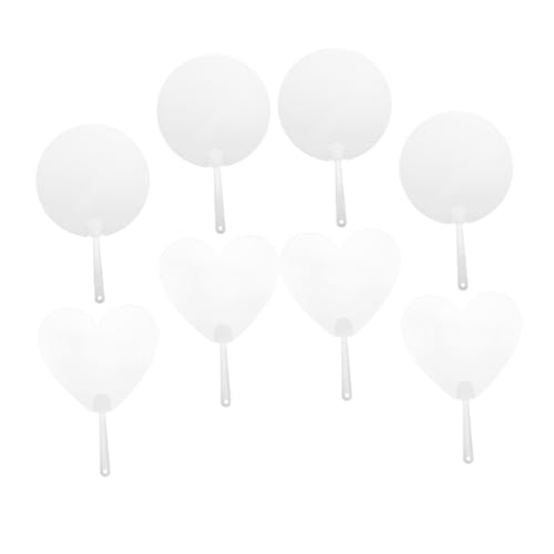 KICHOUSE 8 Stück Teiliges Transparente DIY Fächer zum Malen Bastel Fächer für Blanko Handfächer für Kreative Projekte und Dekoration für Partys und Veranstaltungen von KICHOUSE