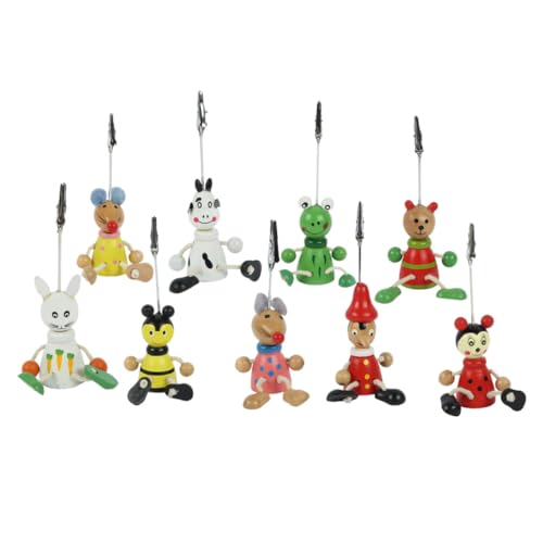 KICHOUSE 9 Stück Fotoordner Für Puppen Memo -clips Bürobedarf Beachten Sie Den Halter Notizen Clips Karten-clip Memo-clip Fotohalterclips Nachrichtenordner Hölzern von KICHOUSE