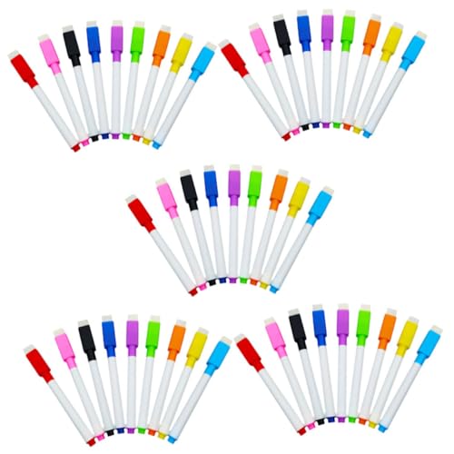 KICHOUSE 90 Stück Farbenfroher Tintenmarker Stift Whiteboard-Marker für die Schule löschbarer Stift mit feiner Spitze Marker mit Löschfunktion Whiteboard-Stift Plastik Bunt von KICHOUSE