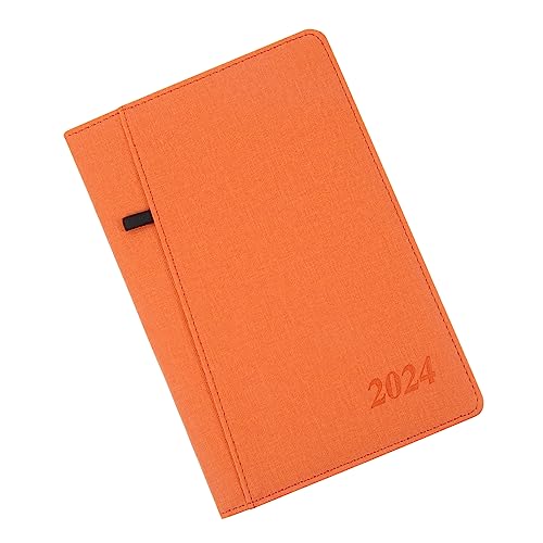 KICHOUSE Agendabuch 2024 Schulagenda Zeitplan-Notizbuch wöchentlich Zeitplaner jährlich büroartikel bürobedarf notizhefte plans Zeitplannotizbuch 2024 notizbuch für zeitplan Papier Orange von KICHOUSE