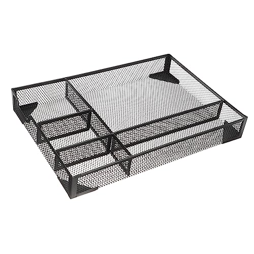 KICHOUSE Aktenregal Organisation Organisatoren Aktenordner-Organizer für den Schreibtisch Datei Gestell Büromaterial-Organizer Organizer für Schreibtischordner Metall Black von KICHOUSE