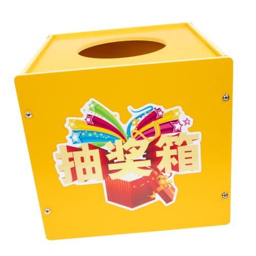KICHOUSE Box Lotteriebox Spendenzubehör Spendenzubehör Tombola Etui Lottoscheinhalter Tombola Zubehör Spendenzubehör Lotteriekoffer Tombola Etui Tombola Zubehör Lotteriehalter Goldenes PVC von KICHOUSE