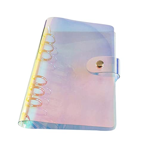 KICHOUSE Bunter Ringbuchordner Edelstahlclip Kreativer Transparenter Aktenschoner für Schule Büro und Zuhause für Lose mit Knopfverschluss zur Sicheren Aufbewahrung von KICHOUSE