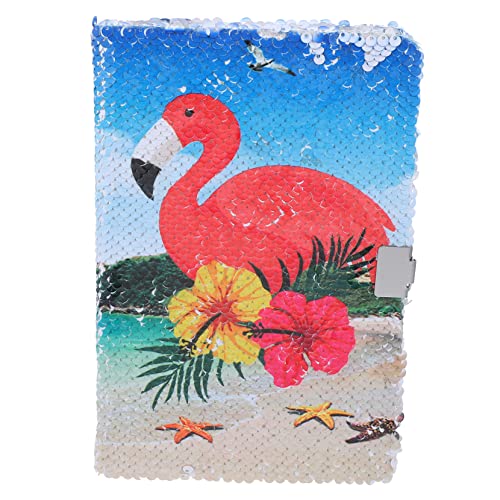 KICHOUSE Flamingo-Notizblock Notizbuch Notizbücher ästhetisch kreativer Pailletten-Notizblock Glitzer Tagebuch kleines Tagebuchheft süße notizbücher für frauen Papier von KICHOUSE