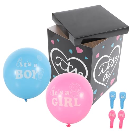 KICHOUSE Box Zur Enthüllung Des Geschlechts Von Säuglingen Luftballons Dekorative Papierbox Für Geburtstags- Oder Babydekorationen von KICHOUSE