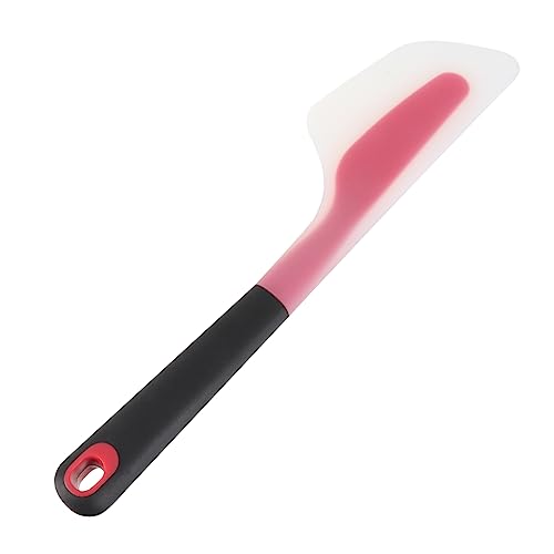 KICHOUSE Große Silikon Spachtel für Sahne Butter und Fondant Halbdurchsichtige Rote Kuchenspatel mit Geschwungenem Rand zum Streichen und Dekorieren von Kuchen und Desserts von KICHOUSE
