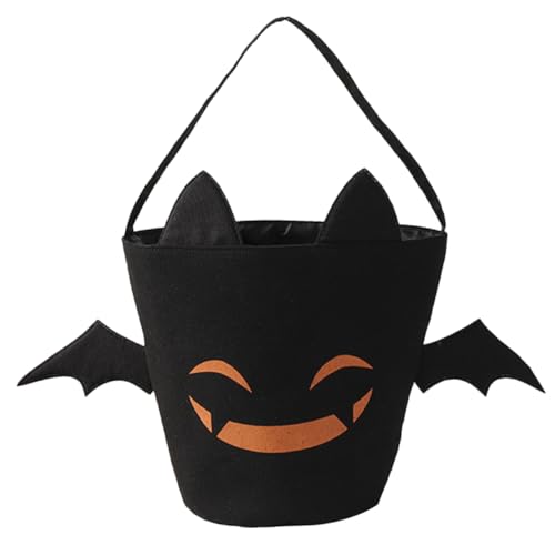 KICHOUSE Halloween Süßigkeitenbeutel aus Baumwolle Tragbare Faltbare Canvas Taschen für Halloween Dekoration und Süßes oder Saures Verschiedene Farben von KICHOUSE