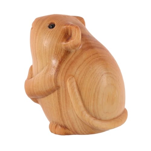 KICHOUSE Hamsterstatue Aus Holz Dekorative Tierschnitzerei Heimdekoration Einweihungsgeschenk von KICHOUSE