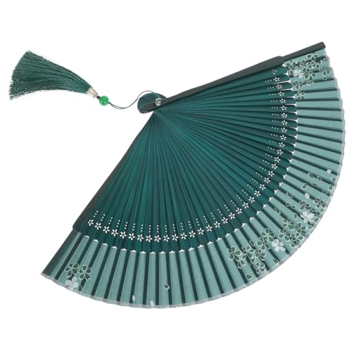 KICHOUSE Handfächer Retro Faltfächer mit Blumenmuster Eleganter Fächer für Tanz Hochzeiten Fotografie Sommer Leicht Tragbar Dekorativ mit Quaste Grün Weiße Kirschblüten KICHOUSE Handfächer Retro Faltfächer mit Blumenmuster Eleganter Fächer für Tanz Hochzeiten Fotografie Sommer Leicht Tragbar Dekorativ mit Quaste Grün Weiße Kirschblüten von KICHOUSE