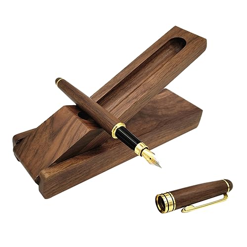 KICHOUSE Holz Füllfederhalter mit Etui Eleganter Schreibstift für Büro Studium und zu Geburtstagen Jubiläen oder Vatertag Ergonomisches Design für Müheloses Schreiben KICHOUSE Holz Füllfederhalter mit Etui Eleganter Schreibstift für Büro Studium und zu Geburtstagen Jubiläen oder Vatertag Ergonomisches Design für Müheloses Schreiben von KICHOUSE