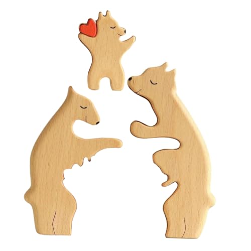 KICHOUSE Holzfigur Bärenpuzzle Holzspielzeug Mit Bären Für Kreative Dekoration Im Kinderzimmer Einzigartiges Für Tierliebhaber KICHOUSE Holzfigur Bärenpuzzle Holzspielzeug Mit Bären Für Kreative Dekoration Im Kinderzimmer Einzigartiges Für Tierliebhaber von KICHOUSE