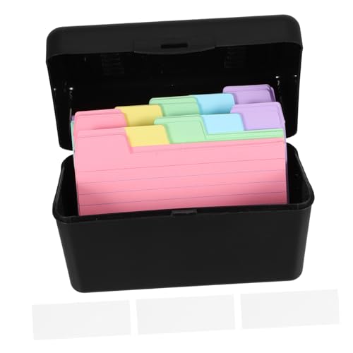 KICHOUSE Indexkarte Box Kunststoff mit Deckel Stabile Aufbewahrung für Notizen Karteikarten und Rezepte Sicherer Schutz Leicht und Robust für Büro Schule und Zuhause Schwarz KICHOUSE Indexkarte Box Kunststoff mit Deckel Stabile Aufbewahrung für Notizen Karteikarten und Rezepte Sicherer Schutz Leicht und Robust für Büro Schule und Zuhause Schwarz von KICHOUSE