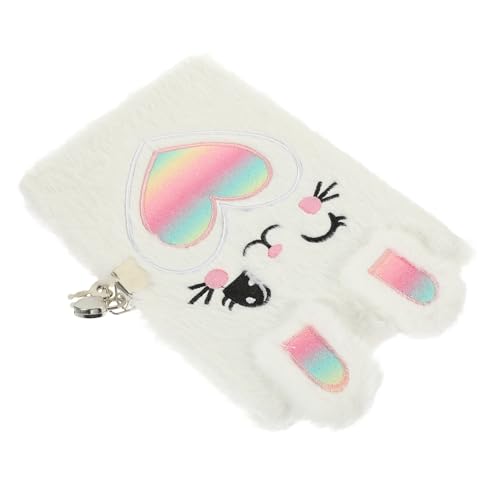 KICHOUSE Kawaii Notizbuch mit Plüschüberzug Cartoon Hase Tragbares Tagebuch mit Schloss Schreibbuch für Reisen Kreative Gedanken und Ideen von KICHOUSE