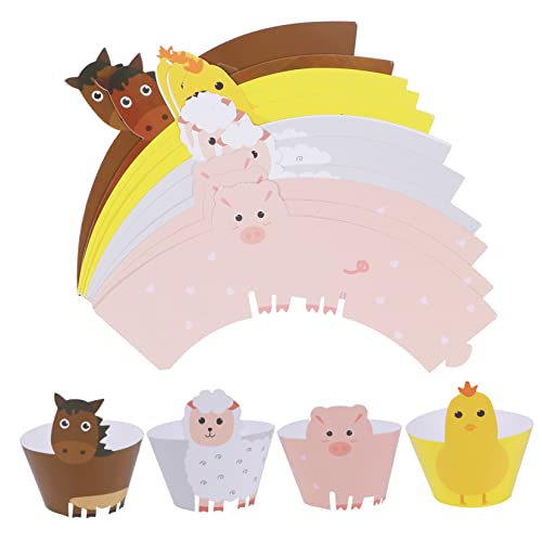 KICHOUSE Kuchen Wrapper Aufkleber 24 Stücke Tier Papier Decor Elegante Geburtstag Kuchen Toer Muffin Cupcake Decor KICHOUSE Kuchen Wrapper Aufkleber 24 Stücke Tier Papier Decor Elegante Geburtstag Kuchen Toer Muffin Cupcake Decor von KICHOUSE
