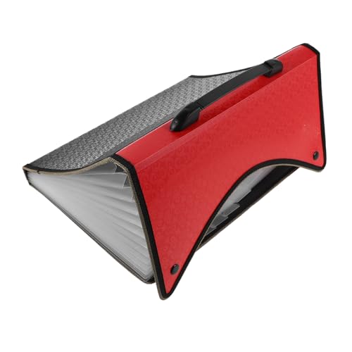KICHOUSE Mehrstufiger Ordner Aktenordner Aktenordnerhalter Office Aktenordner Aktenordner Mit Taschen Aktenordnertasche Erweiterbarer Aktenordner Erweiterbarer Aktenordner Roter von KICHOUSE