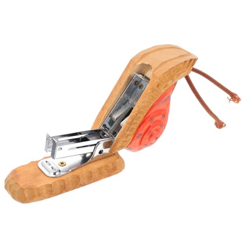 KICHOUSE Mini Schnecken Heftgerät aus Holz Niedliches und Tragbares Büro Zubehör für Schreibtischdekoration Vielseitig Einsetzbar und Langlebig für Junge Mädchen und Studenten von KICHOUSE