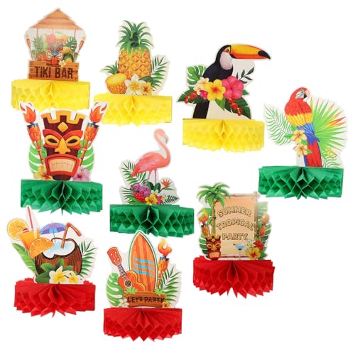 KICHOUSE Hawaii-Party-Dekorationen 9 Stück Papierwaben Papageienwaben Tafelaufsatz Tropische Vögel Für Party-Layout von KICHOUSE