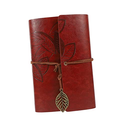 KICHOUSE Retro Leaf Notebook Schreibbuch Notizblöcke Für Die Arbeit Größe Notizbilder Planungsbuch Vintage Leaf Journal Notizbücher Reisejournal Notizbuch Uv Klein Pu Brown von KICHOUSE