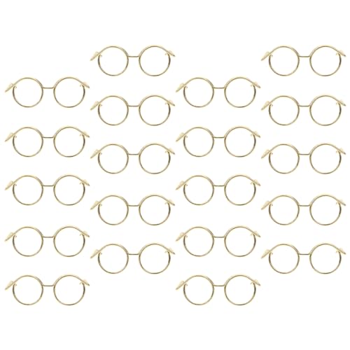 KICHOUSE Sonnenbrillen Puppenbrillen Linsenlose Puppe Puppenanziehbrillen Brille Einer Miniatur Verkleiden Umrandete Puppenbrille Anzieh Puppen Metalldrahtrand Requisiten Puppenzubehör von KICHOUSE