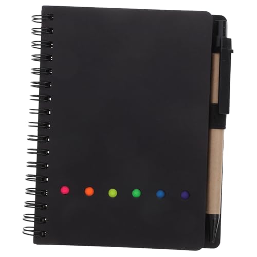 KICHOUSE Spiralnotizbuch mit Stifthalter und Farbigen Index tabs Kleines Liniertes Journal mit Integrierte Taschen und Haftnotizen Schwarzes Kompaktes Notizbuch für Schule Büro Alltag KICHOUSE Spiralnotizbuch mit Stifthalter und Farbigen Index tabs Kleines Liniertes Journal mit Integrierte Taschen und Haftnotizen Schwarzes Kompaktes Notizbuch für Schule Büro Alltag von KICHOUSE