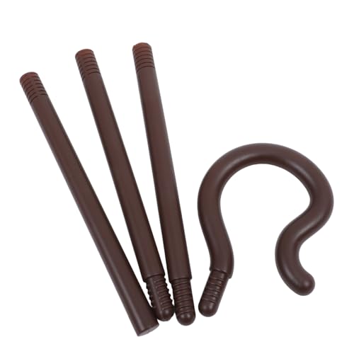 KICHOUSE Stock Tanzrohr -Performance -krücke Bühnenzubehör Zuckerrohr-Requisiten- Rohrstütze Halloween Cane Hand Zauberstab Halloween Liefert Cosplay Cane Plastik Brown von KICHOUSE