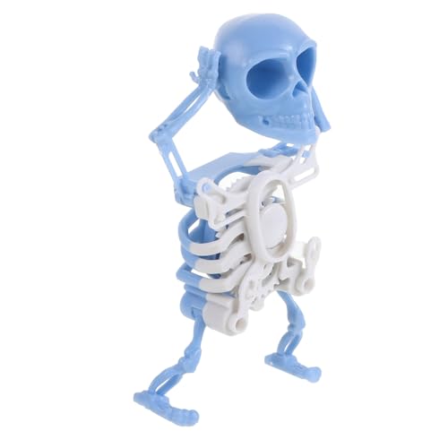 KICHOUSE Tanzendes Skelett Mini Druck Schüttelndes Skelett für Halloween Deko Interaktives Batterieloses Relax Toy Nachtleuchtendem Blau als Tischdekoration von KICHOUSE