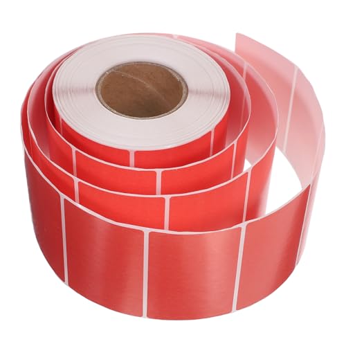 KICHOUSE Thermotransfer Aufkleber Rot Selbstklebende Blanko Etiketten Wasserfest Ölresistent Für Büro Küche Milchtee Shop Beschriftbar Ohne Farbband von KICHOUSE