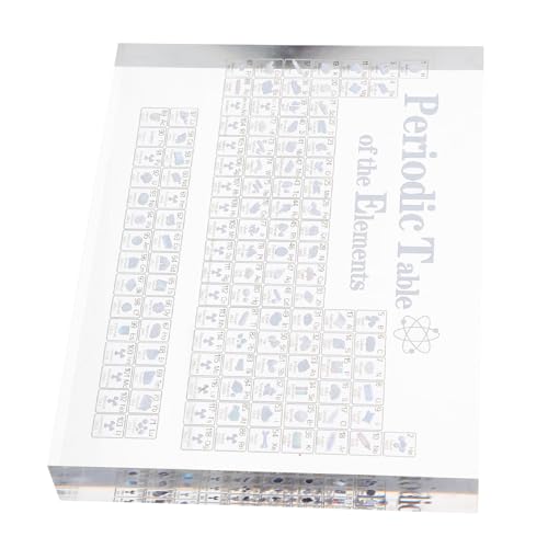 KICHOUSE Transparente Periodentabelle Desktop Deko aus Hochauflösende Chemie Elemente Darstellung Robuste Wissenschaftsdekoration für Klassenzimmer Bibliothek und Büro von KICHOUSE