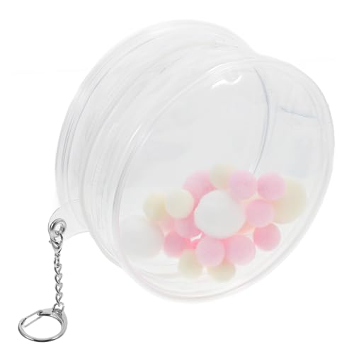 KICHOUSE Transparente Puppen Aufbewahrungstasche Mit Pompon Und Schlüsselanhänger Figuren Displaybeutel Für Sammler Schmuck Und Kleine Modelle Und Leicht Zu Transportieren von KICHOUSE