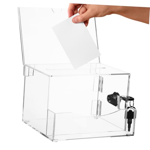 KICHOUSE Transparente Wahlurne aus Abschließbare Vorschlagsbox für Spenden Beschwerden und Abstimmungen Große Kapazität Vielseitig Einsetzbar und Leicht von KICHOUSE