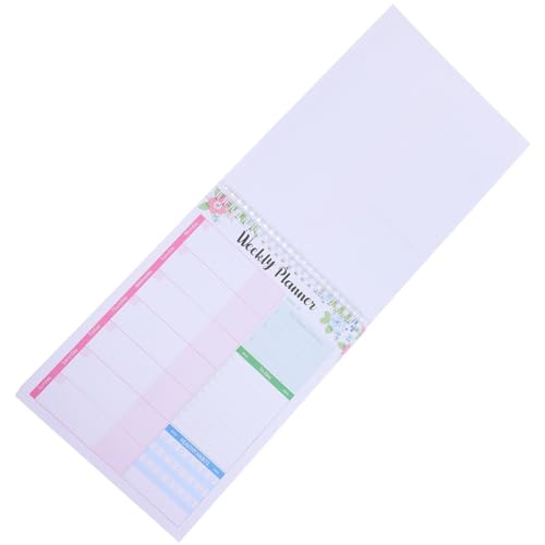 KICHOUSE Wochenplaner Notizbuch Täglich Notizbücher Für Die Arbeit Planungsunterlage Planen Tagesplaner Undatiert Tagesplaner Notizblock Wöchentlicher Notizblock Planungsbuch Metall Bunt von KICHOUSE