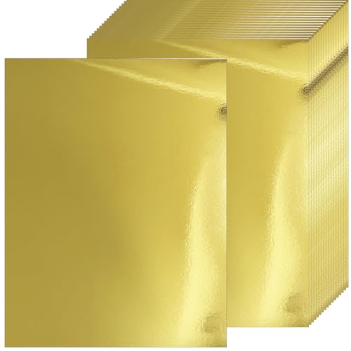 25 Blatt metallisch-goldenes Kartonpapier, 8,5 x 11 cm, schimmernde Blätter, 250 g/m², schweres Scrapbook-Papier für Zertifikate, Einladungen, Grußkarten, Handwerk, Abschlussfeiern 25 Blatt metallisch-goldenes Kartonpapier, 8,5 x 11 cm, schimmernde Blätter, 250 g/m², schweres Scrapbook-Papier für Zertifikate, Einladungen, Grußkarten, Handwerk, Abschlussfeiern von KICPEG