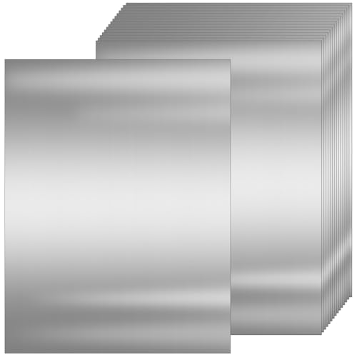 25 Blatt metallisch-silberner Karton, 8,5 x 11 cm, schimmernde Blätter, 250 g/m², schweres Scrapbook-Papier für Zertifikate, Einladungen, Grußkarten, Handwerk, Abschlussfeiern (Silber) von KICPEG