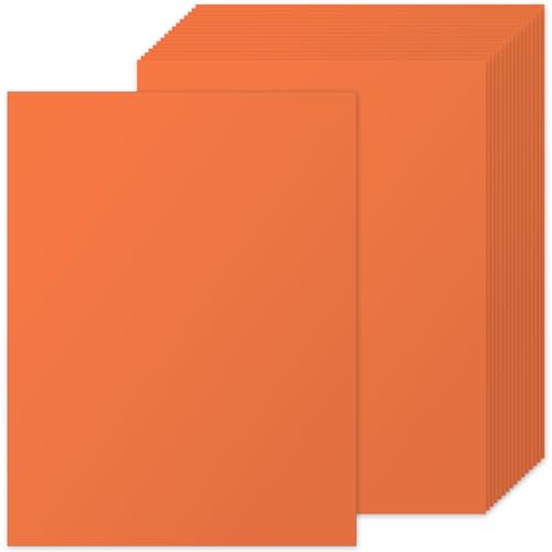 25 Blatt orangefarbenes Papier, 8,5 x 11 cm dicker Karton für Halloween, Einladungen, Grußkarten, Basteln, Abschlussfeiern, 250 g/m², schweres Scrapbook-Papier (orange) von KICPEG