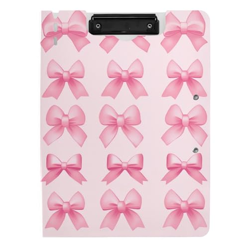 KICPOAY Klemmbrettmappe Pretty Pink Bow A4 Faltbares Klemmbrett mit horizontalen und vertikalen Doppelklammern aus Metall mit Stifthalter KICPOAY Klemmbrettmappe Pretty Pink Bow A4 Faltbares Klemmbrett mit horizontalen und vertikalen Doppelklammern aus Metall mit Stifthalter von KICPOAY