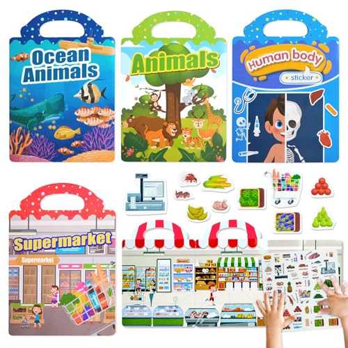 Kinderspiele Geschenk Mädchen Junge 2 3 4 5 Jahre: Montessori Spielzeug Wiederverwendbar Stickerbuch ab 2-4-6 Jahre Mädchen Jungen Reisespiele Lernspiele Geburtstagsgeschenk für Mädchen Kleinkind Kinderspiele Geschenk Mädchen Junge 2 3 4 5 Jahre: Montessori Spielzeug Wiederverwendbar Stickerbuch ab 2-4-6 Jahre Mädchen Jungen Reisespiele Lernspiele Geburtstagsgeschenk für Mädchen Kleinkind von KIDCLOUD