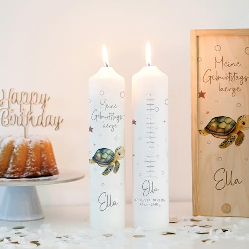 Geburtstagskerze Schildkröte, Geburtskerze personalisiert, Geburtstagskerze mit Geburtstagsskala, 1.-18. Geburtstag, Geschenk zum Geburtstag, Kerze Geburtstag, Lebenskerze Geburtstagskerze Schildkröte, Geburtskerze personalisiert, Geburtstagskerze mit Geburtstagsskala, 1.-18. Geburtstag, Geschenk zum Geburtstag, Kerze Geburtstag, Lebenskerze von KIDSLINO
